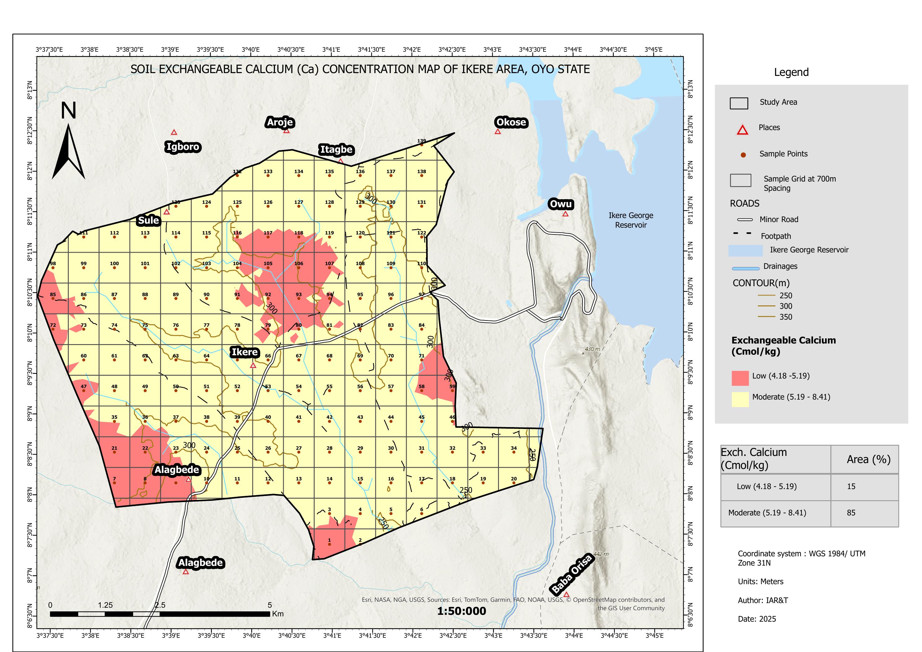 Exchangeable Calcium Map