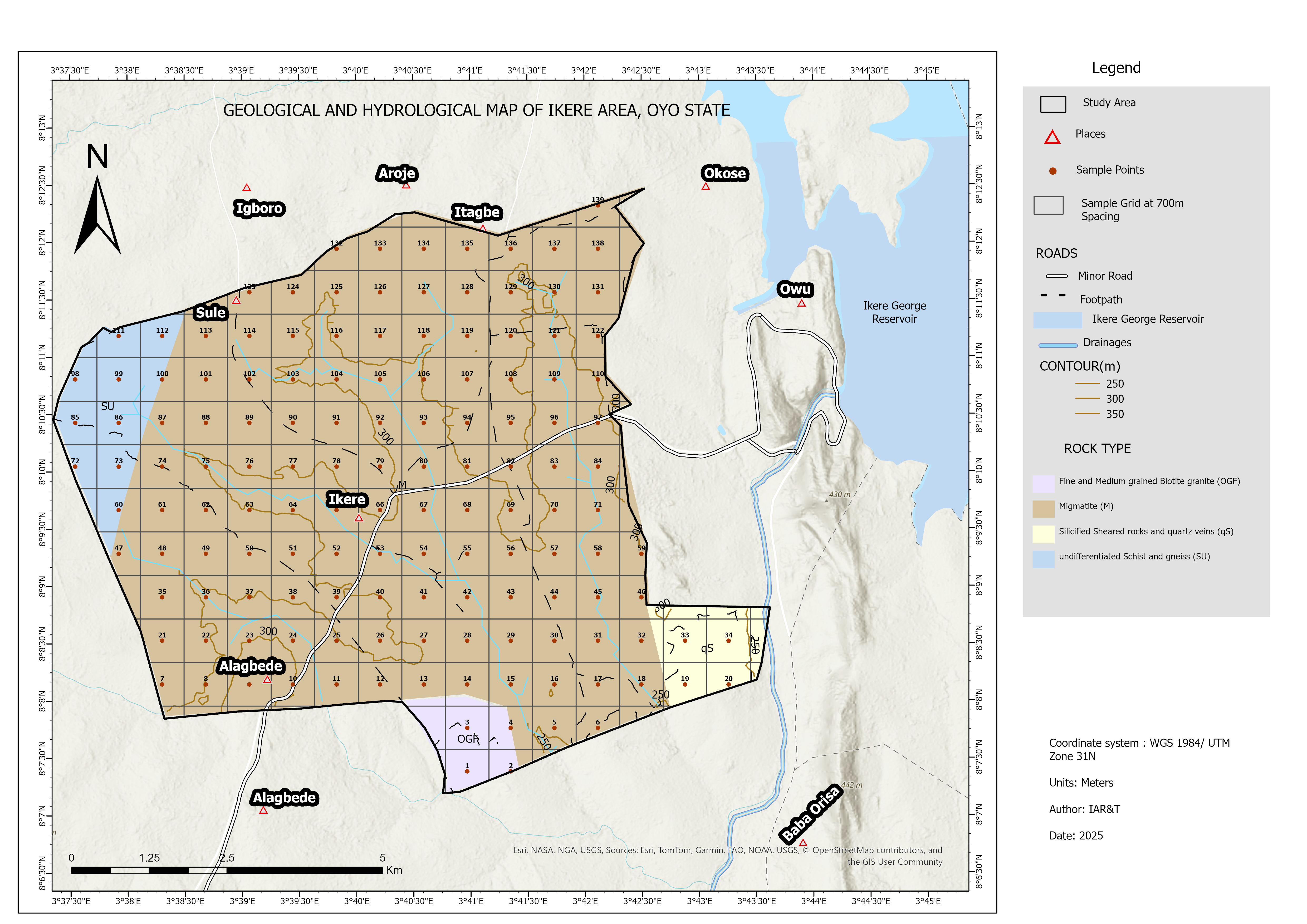 Geological and Hydrological Map, Ikere Area