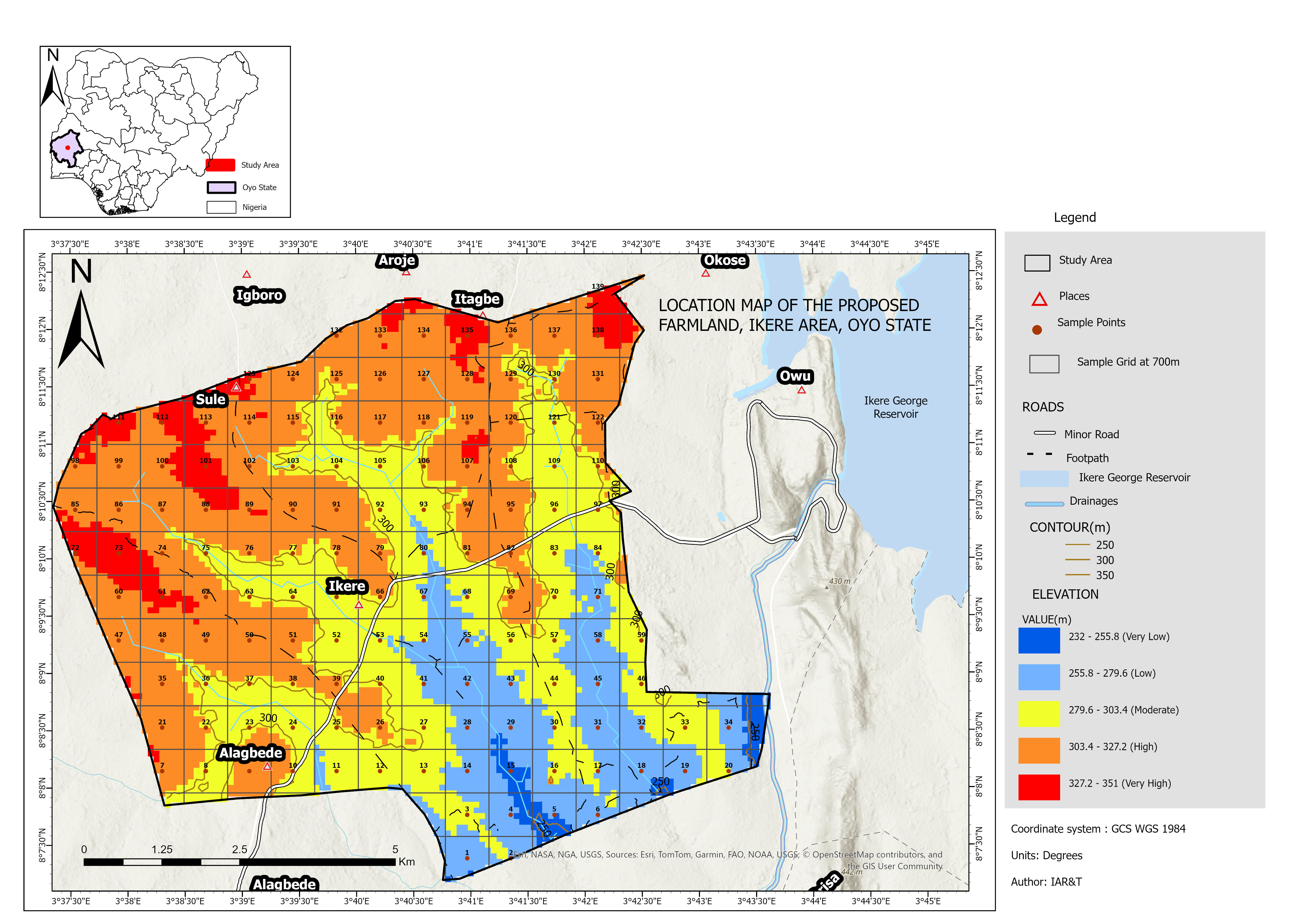 Location Map of Proposed Farmland, Ikere Area